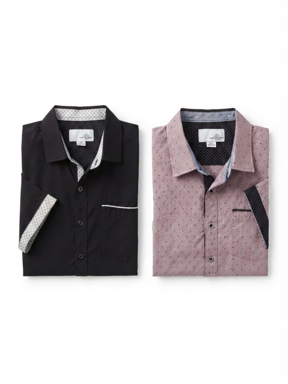 Bundle of 2 Craft & Flow kids  Short Sleeve Button-Down Shirts – Size S
